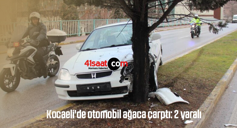 Kocaeli’de otomobil ağaca çarptı: 2 yaralı