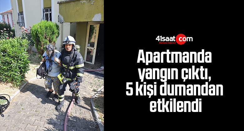 Apartmanda yangın çıktı, 5 kişi dumandan etkilendi
