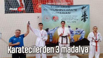 Karatecilerden 3 madalya