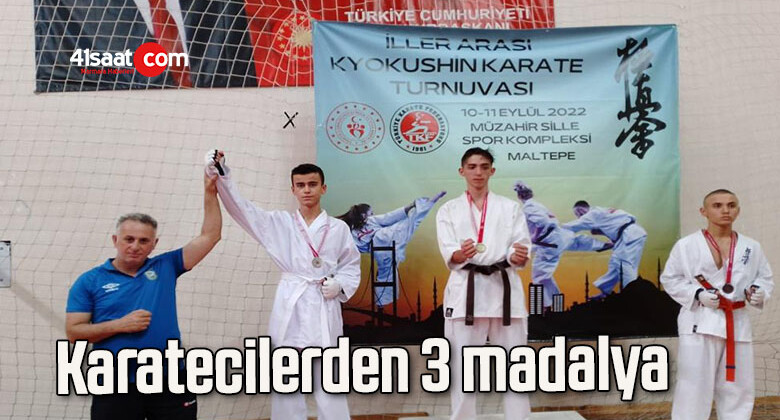 Karatecilerden 3 madalya