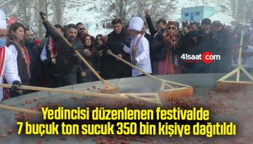 Yedincisi düzenlenen festivalde 7 buçuk ton sucuk 350 bin kişiye dağıtıldı