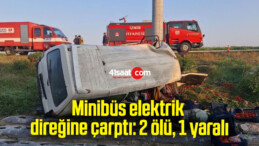 Minibüs elektrik direğine çarptı: 2 ölü, 1 yaralı
