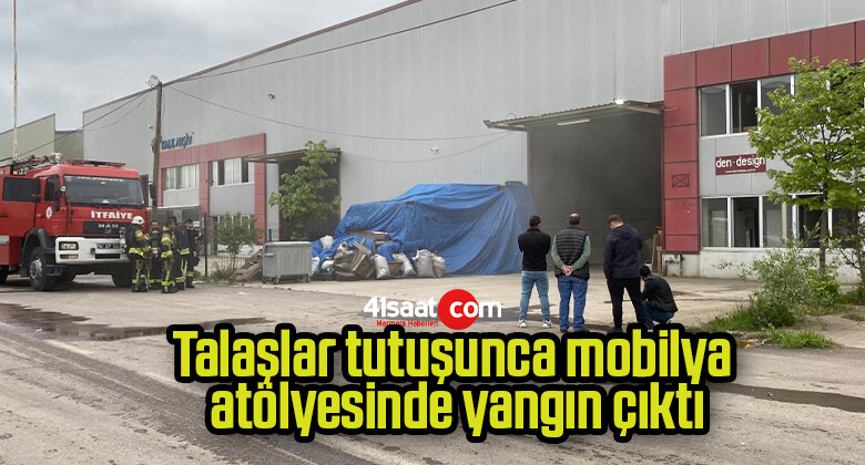 Talaşlar tutuşunca mobilya atölyesinde yangın çıktı