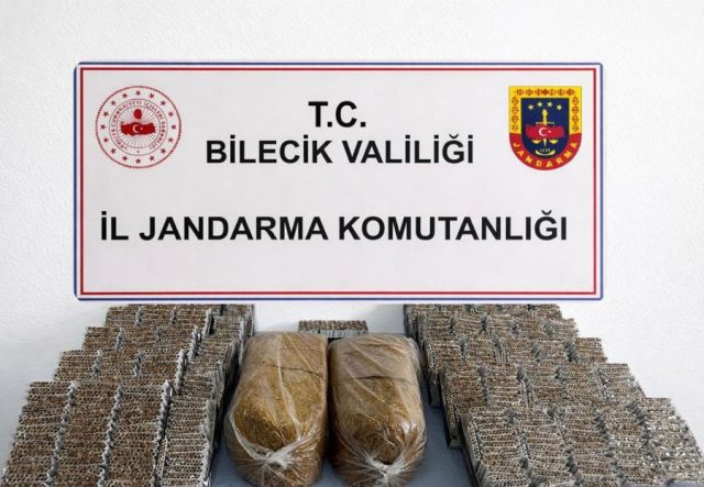 BİLECİK'TE 13 BİN 580 MAKARON VE 10 KİLO KIYILMIŞ TÜTÜN ELE GEÇİRİLDİ