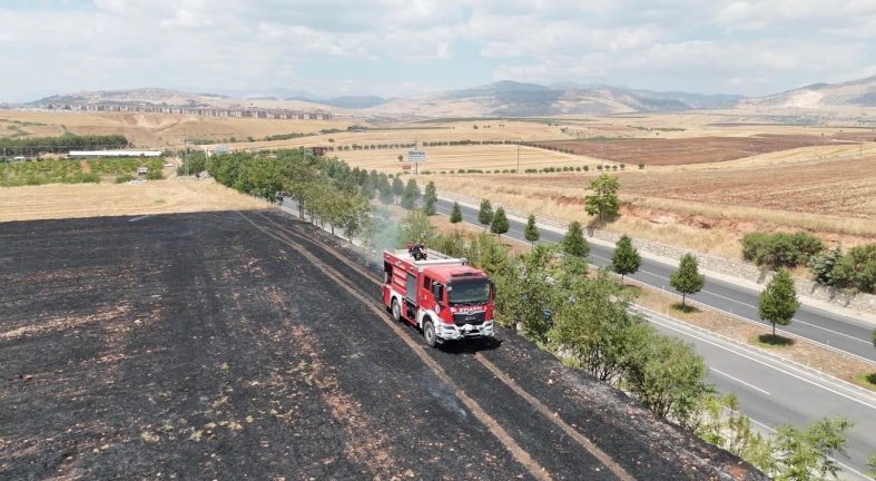 ANIZ YANGINI AĞAÇLIK ALANA SIÇRAMADAN SÖNDÜRÜLDÜ